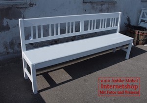 200 cm Weiße Shabby Chic Bank Gartenbank Fichte Sitzbank
