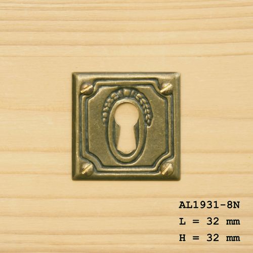 Schlüssellochblende Möbelschild Schlüsselschild Messing brüniert rund Ø 32 mm 